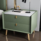 Modern Bedside Night Table Stone Top Nightstand with 2-drawers Green 1 Piece Clearhalo 'Bedroom Furniture' 'furn' 'furn_night_stand' 'Furniture' 'night_stand' 'Nightstands' 6318870
