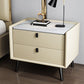 Modern Bedside Night Table Stone Top Nightstand with 2-drawers Beige 1 Piece Clearhalo 'Bedroom Furniture' 'furn' 'furn_night_stand' 'Furniture' 'night_stand' 'Nightstands' 6318878