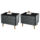 Modern Bedside Night Table Stone Top Nightstand with 2-drawers Dark Gray 2 Piece Set Clearhalo 'Bedroom Furniture' 'furn' 'furn_night_stand' 'Furniture' 'night_stand' 'Nightstands' 6318880
