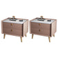Modern Bedside Night Table Stone Top Nightstand with 2-drawers Pink 2 Piece Set Clearhalo 'Bedroom Furniture' 'furn' 'furn_night_stand' 'Furniture' 'night_stand' 'Nightstands' 6318885