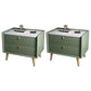 Modern Bedside Night Table Stone Top Nightstand with 2-drawers Green 2 Piece Set Clearhalo 'Bedroom Furniture' 'furn' 'furn_night_stand' 'Furniture' 'night_stand' 'Nightstands' 6318887