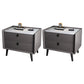 Modern Bedside Night Table Stone Top Nightstand with 2-drawers Gray-Khaki 2 Piece Set Clearhalo 'Bedroom Furniture' 'furn' 'furn_night_stand' 'Furniture' 'night_stand' 'Nightstands' 6318891