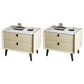 Modern Bedside Night Table Stone Top Nightstand with 2-drawers Beige 2 Piece Set Clearhalo 'Bedroom Furniture' 'furn' 'furn_night_stand' 'Furniture' 'night_stand' 'Nightstands' 6318892