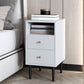 Contemporary Bed Nightstand Open Storage Night Table with 2 Drawers White 1 Piece Clearhalo 'Bedroom Furniture' 'furn' 'furn_night_stand' 'Furniture' 'night_stand' 'Nightstands' 6318898