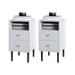 Contemporary Bed Nightstand Open Storage Night Table with 2 Drawers White 2 Piece Set Clearhalo 'Bedroom Furniture' 'furn' 'furn_night_stand' 'Furniture' 'night_stand' 'Nightstands' 6318899