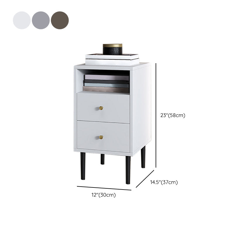 Contemporary Bed Nightstand Open Storage Night Table with 2 Drawers Clearhalo 'Bedroom Furniture' 'furn' 'furn_night_stand' 'Furniture' 'night_stand' 'Nightstands' 6318910