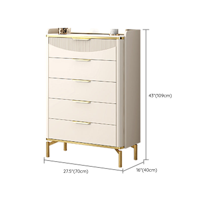 Glam Stone, cassettiera per camera da letto larga 40,6 cm, bianca, con cassetti