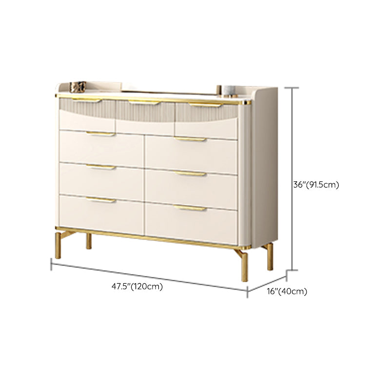 Glam Stone, cassettiera per camera da letto larga 40,6 cm, bianca, con cassetti
