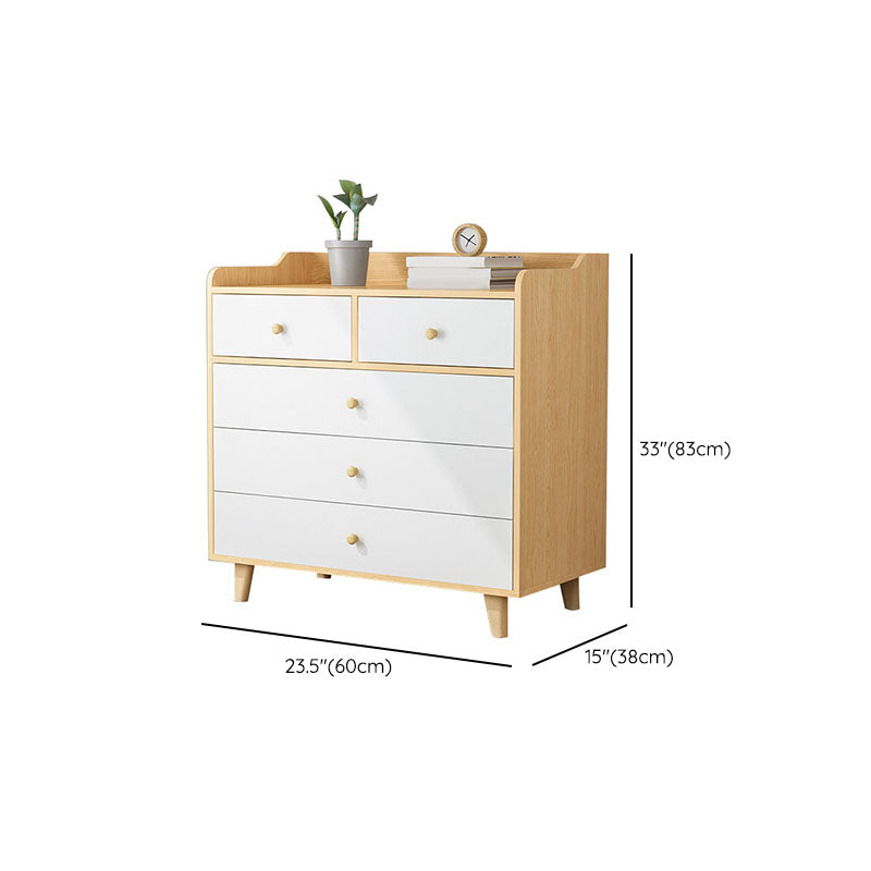 Cómoda de dormitorio contemporánea Cómoda de almacenamiento de madera con cajones
