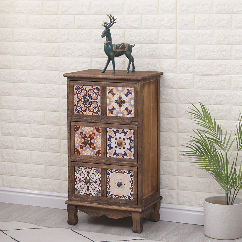 Nautical Bedroom Storage Chest Solid Wood Chest in Brown with Drawers 17"L x 12"W x 31"H Brown Clearhalo 'Bedroom Furniture' 'Dressers & Chests' 'dressers_chests' 'furn' 'furn_dressers_chests' 'Furniture' 6319123