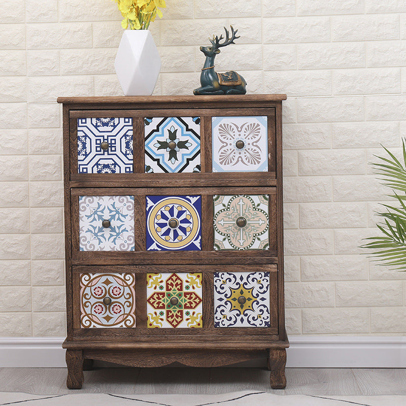 Nautical Bedroom Storage Chest Solid Wood Chest in Brown with Drawers 24"L x 12"W x 31"H Dark Brown Clearhalo 'Bedroom Furniture' 'Dressers & Chests' 'dressers_chests' 'furn' 'furn_dressers_chests' 'Furniture' 6319145