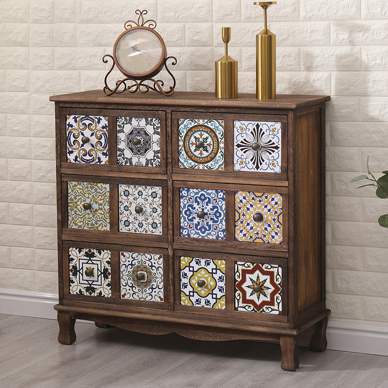 Nautical Bedroom Storage Chest Solid Wood Chest in Brown with Drawers 32"L x 12"W x 31"H White-Brown Clearhalo 'Bedroom Furniture' 'Dressers & Chests' 'dressers_chests' 'furn' 'furn_dressers_chests' 'Furniture' 6319153