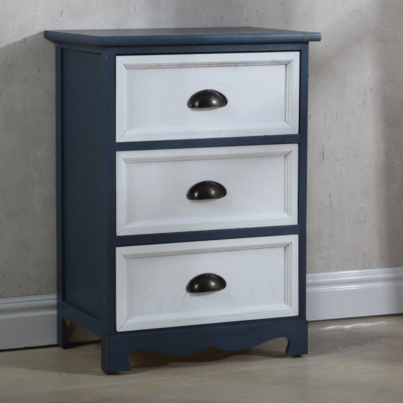 Cómoda de almacenamiento vertical para dormitorio náutico, cómoda de madera con cajones