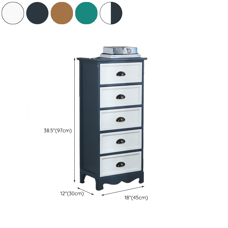 Cómoda de almacenamiento vertical para dormitorio náutico, cómoda de madera con cajones