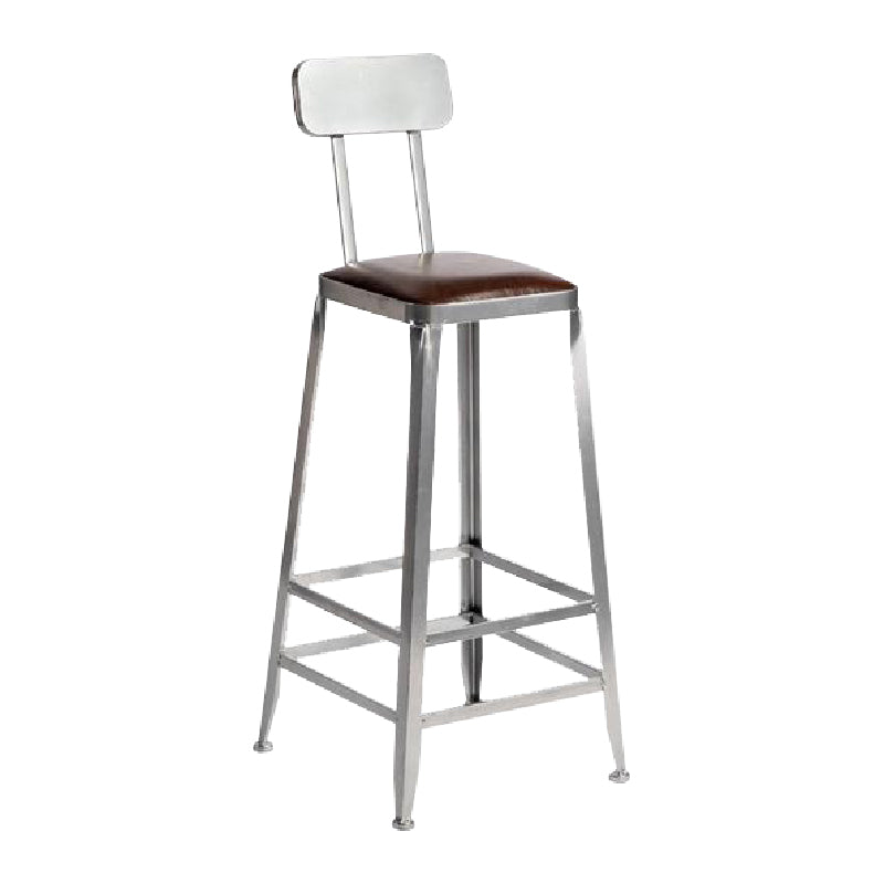 Industrial Iron Counter Height Stools Footrest Bar Stool for Indoor 1 Piece Low Back Bar Stool(30"H) Clearhalo 'Bar Furniture' 'Bar Stools' 'bar_stools' 'furn' 'furn_bar_stools' 'Furniture' 'Kitchen & Dining Furniture' 6320018
