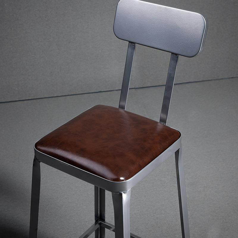 Industrial Iron Counter Height Stools Footrest Bar Stool for Indoor Clearhalo 'Bar Furniture' 'Bar Stools' 'bar_stools' 'furn' 'furn_bar_stools' 'Furniture' 'Kitchen & Dining Furniture' 6320019