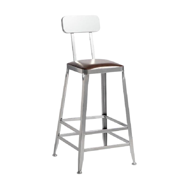 Industrial Iron Counter Height Stools Footrest Bar Stool for Indoor 1 Piece Low Back Counter Stool(26"H) Clearhalo 'Bar Furniture' 'Bar Stools' 'bar_stools' 'furn' 'furn_bar_stools' 'Furniture' 'Kitchen & Dining Furniture' 6320020
