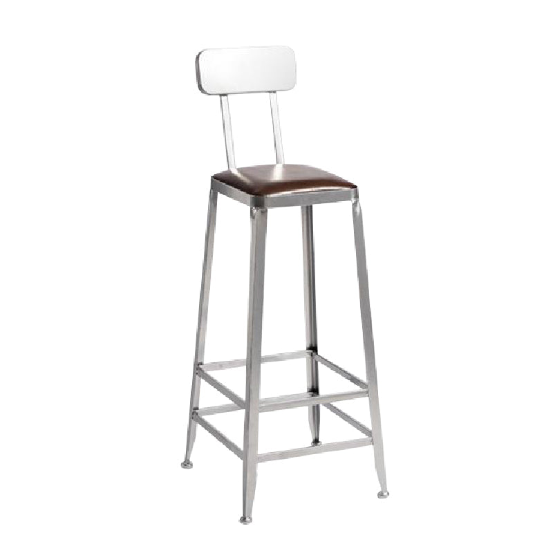 Industrial Iron Counter Height Stools Footrest Bar Stool for Indoor 1 Piece Low Back Bar Stool(31"H) Clearhalo 'Bar Furniture' 'Bar Stools' 'bar_stools' 'furn' 'furn_bar_stools' 'Furniture' 'Kitchen & Dining Furniture' 6320023