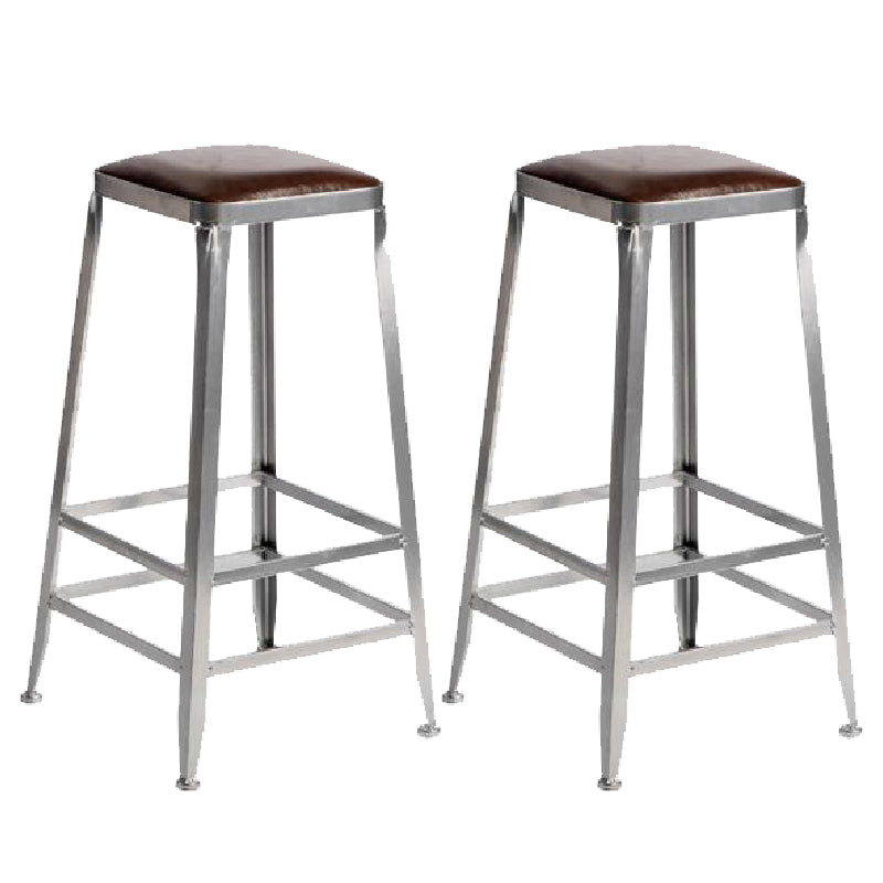 Industrial Iron Counter Height Stools Footrest Bar Stool for Indoor 2 Piece Set Backless Bar Stool(30"H) Clearhalo 'Bar Furniture' 'Bar Stools' 'bar_stools' 'furn' 'furn_bar_stools' 'Furniture' 'Kitchen & Dining Furniture' 6320024