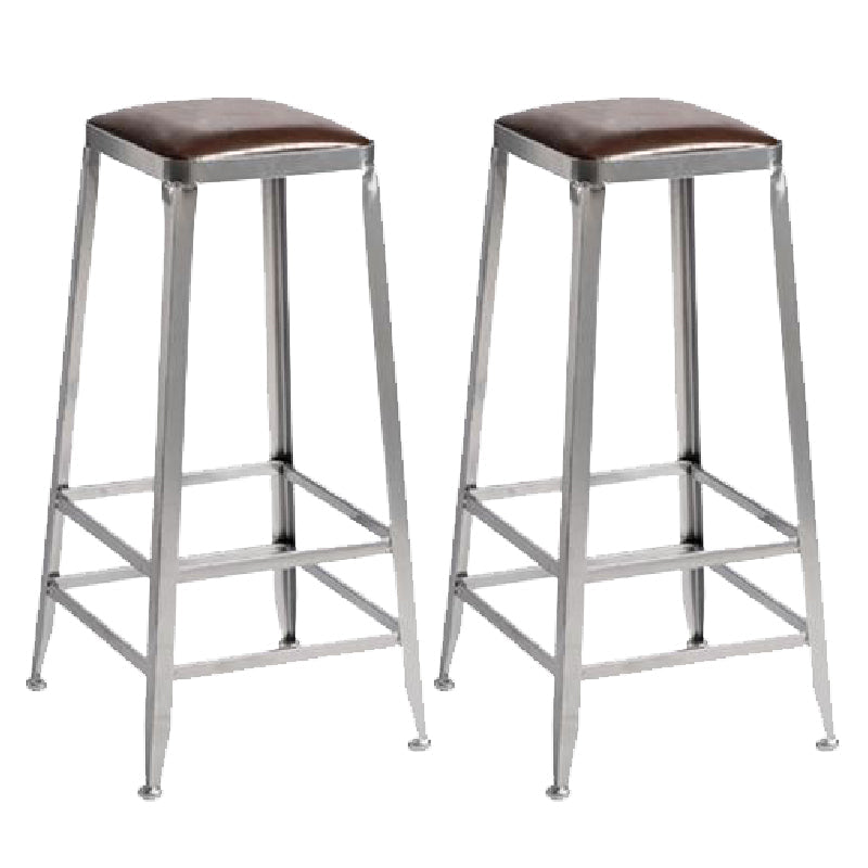 Industrial Iron Counter Height Stools Footrest Bar Stool for Indoor 2 Piece Set Backless Bar Stool(31"H) Clearhalo 'Bar Furniture' 'Bar Stools' 'bar_stools' 'furn' 'furn_bar_stools' 'Furniture' 'Kitchen & Dining Furniture' 6320025