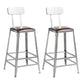 Industrial Iron Counter Height Stools Footrest Bar Stool for Indoor 2 Piece Set Low Back Counter Stool(26"H) Clearhalo 'Bar Furniture' 'Bar Stools' 'bar_stools' 'furn' 'furn_bar_stools' 'Furniture' 'Kitchen & Dining Furniture' 6320028