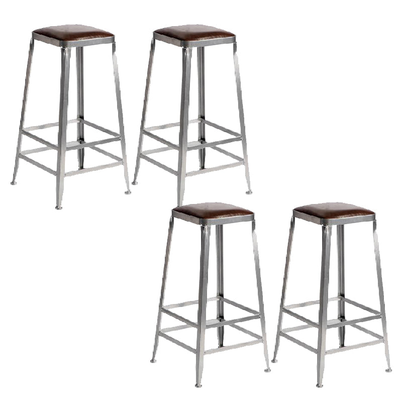 Industrial Iron Counter Height Stools Footrest Bar Stool for Indoor 4 Piece Set Backless Bar Stool(30"H) Clearhalo 'Bar Furniture' 'Bar Stools' 'bar_stools' 'furn' 'furn_bar_stools' 'Furniture' 'Kitchen & Dining Furniture' 6320030