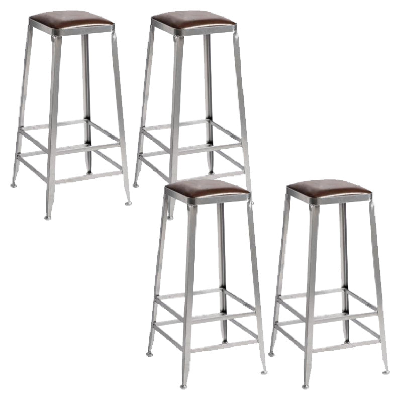 Industrial Iron Counter Height Stools Footrest Bar Stool for Indoor 4 Piece Set Backless Bar Stool(31"H) Clearhalo 'Bar Furniture' 'Bar Stools' 'bar_stools' 'furn' 'furn_bar_stools' 'Furniture' 'Kitchen & Dining Furniture' 6320031
