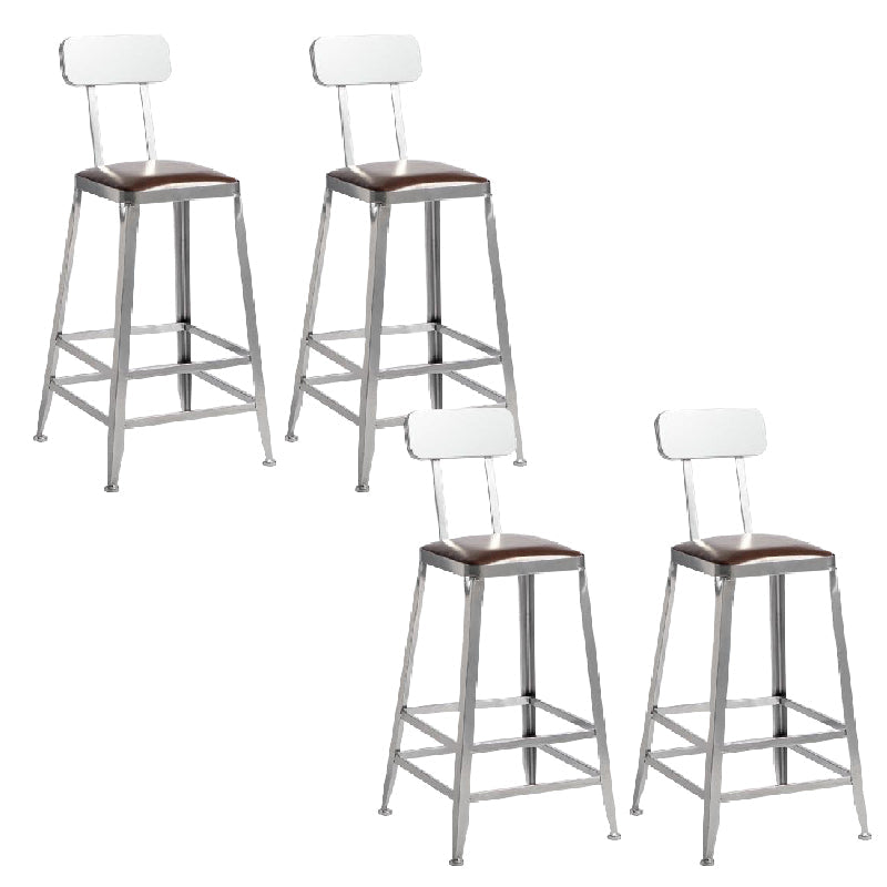 Industrial Iron Counter Height Stools Footrest Bar Stool for Indoor 4 Piece Set Low Back Counter Stool(26"H) Clearhalo 'Bar Furniture' 'Bar Stools' 'bar_stools' 'furn' 'furn_bar_stools' 'Furniture' 'Kitchen & Dining Furniture' 6320034