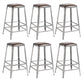 Industrial Iron Counter Height Stools Footrest Bar Stool for Indoor 6 Piece Set Backless Counter Stool(26"H) Clearhalo 'Bar Furniture' 'Bar Stools' 'bar_stools' 'furn' 'furn_bar_stools' 'Furniture' 'Kitchen & Dining Furniture' 6320038