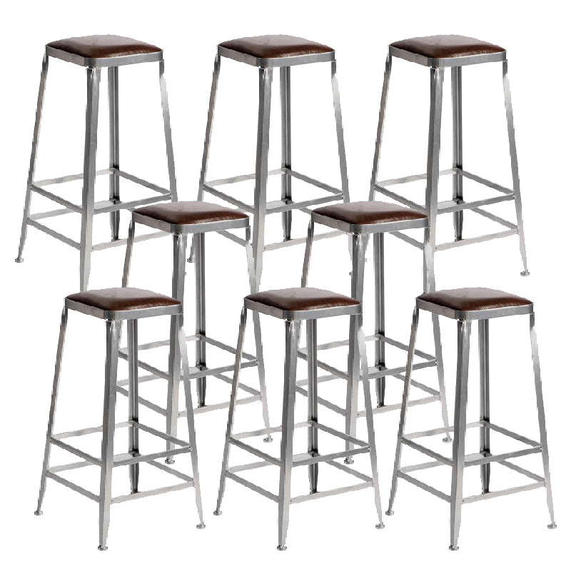Industrial Iron Counter Height Stools Footrest Bar Stool for Indoor 8 Piece Set Backless Bar Stool(31"H) Clearhalo 'Bar Furniture' 'Bar Stools' 'bar_stools' 'furn' 'furn_bar_stools' 'Furniture' 'Kitchen & Dining Furniture' 6320042