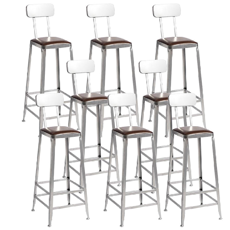 Industrial Iron Counter Height Stools Footrest Bar Stool for Indoor 8 Piece Set Low Back Bar Stool(31"H) Clearhalo 'Bar Furniture' 'Bar Stools' 'bar_stools' 'furn' 'furn_bar_stools' 'Furniture' 'Kitchen & Dining Furniture' 6320043