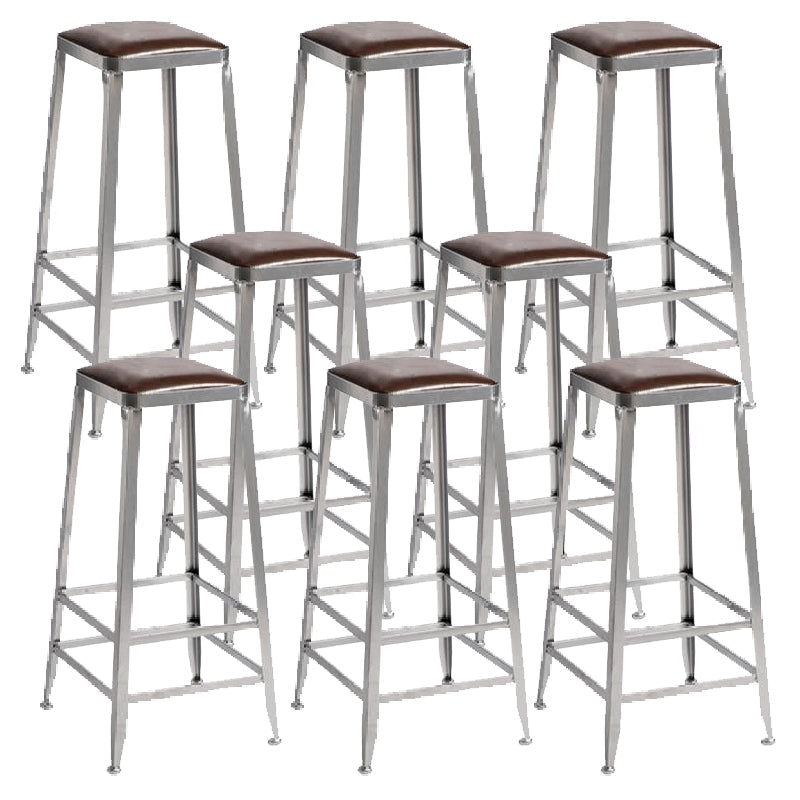 Industrial Iron Counter Height Stools Footrest Bar Stool for Indoor 8 Piece Set Backless Bar Stool(30"H) Clearhalo 'Bar Furniture' 'Bar Stools' 'bar_stools' 'furn' 'furn_bar_stools' 'Furniture' 'Kitchen & Dining Furniture' 6320045