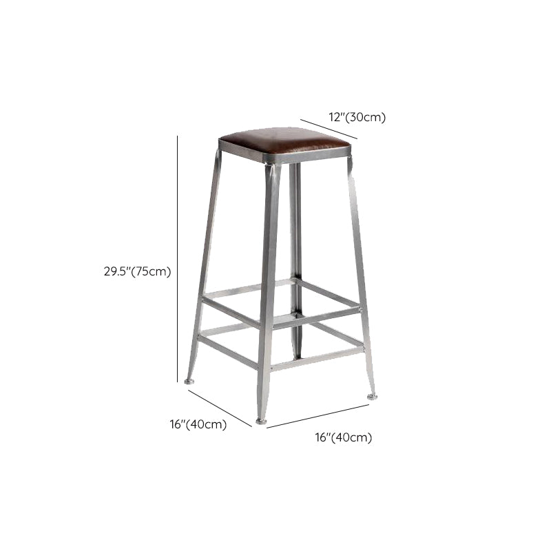 Industrial Iron Counter Height Stools Footrest Bar Stool for Indoor Clearhalo 'Bar Furniture' 'Bar Stools' 'bar_stools' 'furn' 'furn_bar_stools' 'Furniture' 'Kitchen & Dining Furniture' 6320049