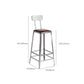 Industrial Iron Counter Height Stools Footrest Bar Stool for Indoor Clearhalo 'Bar Furniture' 'Bar Stools' 'bar_stools' 'furn' 'furn_bar_stools' 'Furniture' 'Kitchen & Dining Furniture' 6320052