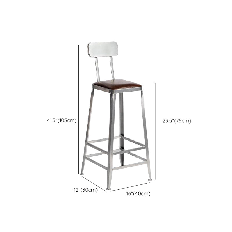 Industrial Iron Counter Height Stools Footrest Bar Stool for Indoor Clearhalo 'Bar Furniture' 'Bar Stools' 'bar_stools' 'furn' 'furn_bar_stools' 'Furniture' 'Kitchen & Dining Furniture' 6320052
