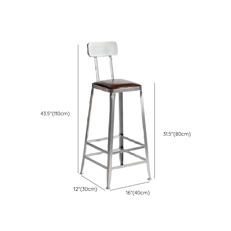 Industrial Iron Counter Height Stools Footrest Bar Stool for Indoor Clearhalo 'Bar Furniture' 'Bar Stools' 'bar_stools' 'furn' 'furn_bar_stools' 'Furniture' 'Kitchen & Dining Furniture' 6320053