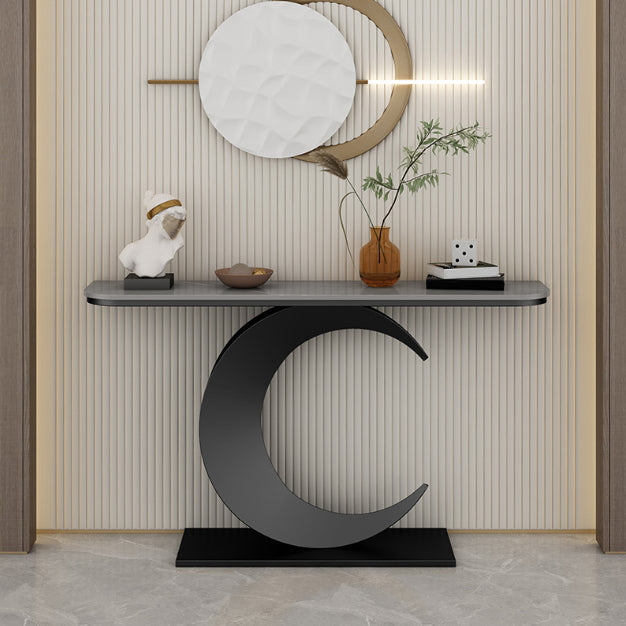 31.5" Tall Stone Console Table Glam Scratch Resistant End Table