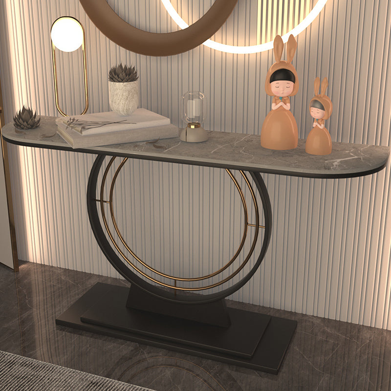 31.5-inch Tall Glam Console Table 1-shelf Stone Accent Table