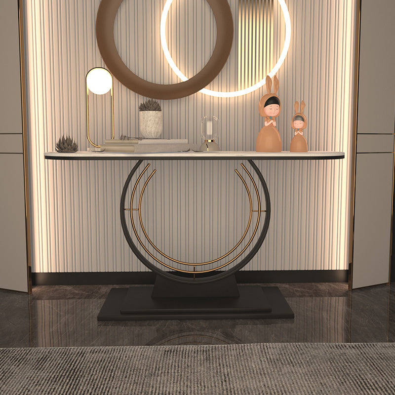 31.5-inch Tall Glam Console Table 1-shelf Stone Accent Table