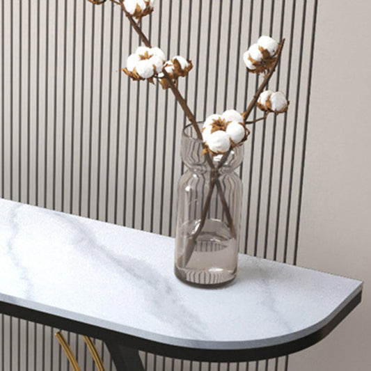 31.5-inch Tall Glam Console Table 1-shelf Stone Accent Table