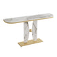 Mesa de consola de 31.5 pulgadas de altura Stone Half Moon Accent Table para Hall