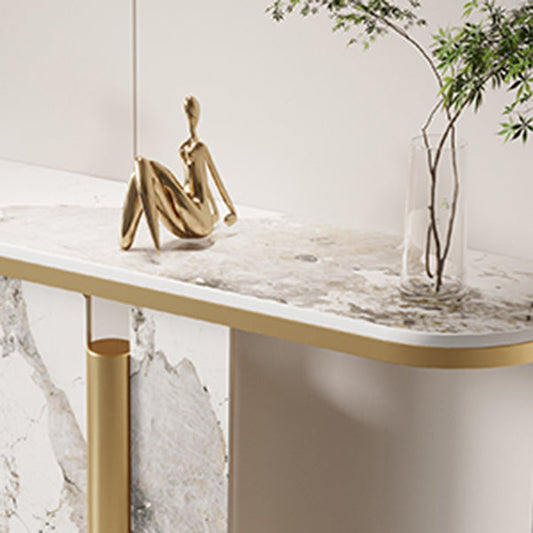 Tavolo da console alta 31,5 pollici in pietra tavolo accento per mezza luna per Hall