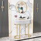 Glam Oval Console Akzenttisch Antikes Finish -Sofa -Konsolentisch in Marmor
