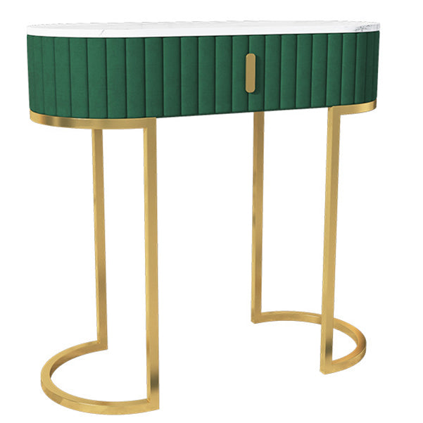 Glam Oval Console Akzenttisch Antikes Finish -Sofa -Konsolentisch in Marmor
