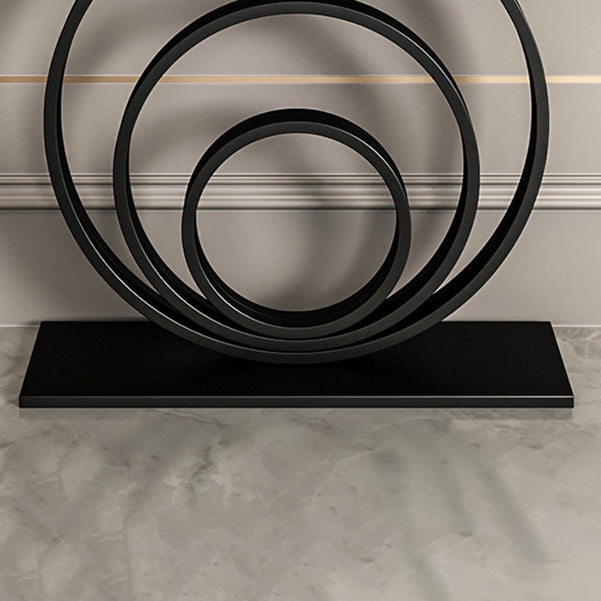 Stone Half Moon Console Table 31.5-inch Tall Accent Table with Shelf Clearhalo 'Console Tables' 'console_tables' 'Entry & Mudroom Furniture' 'furn' 'furn_console_tables' 'Furniture' 6320204