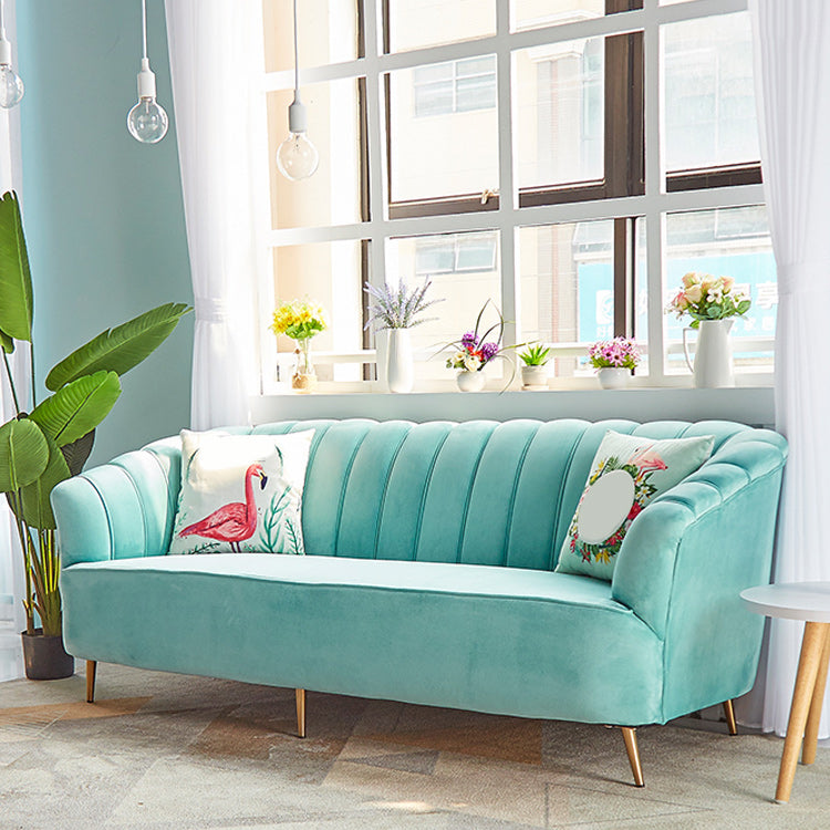 Modern 31.49" H Sewn Pillow Back Slope Arm Sofa for Apartment