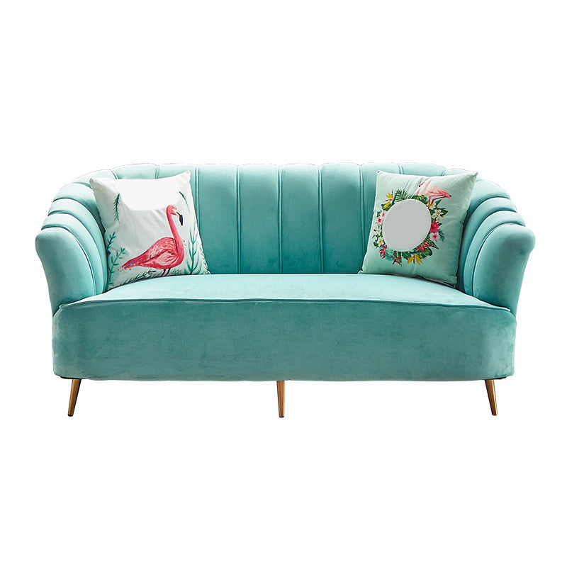 Modern 31.49" H Sewn Pillow Back Slope Arm Sofa for Apartment