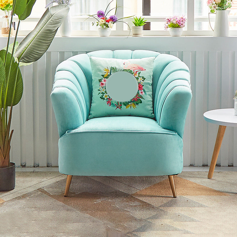 Modern 31.49" H Sewn Pillow Back Slope Arm Sofa for Apartment