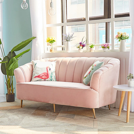 Modern 31.49" H Sewn Pillow Back Slope Arm Sofa for Apartment