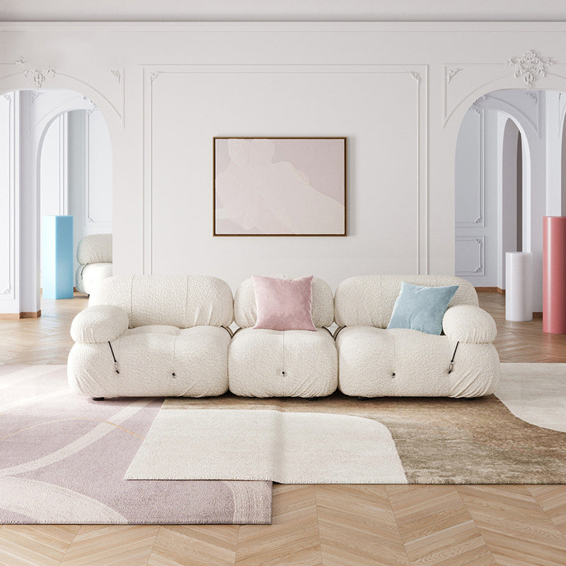 Getufte bank hedendaagse kussen bovenarm strakke achterste bank in crème